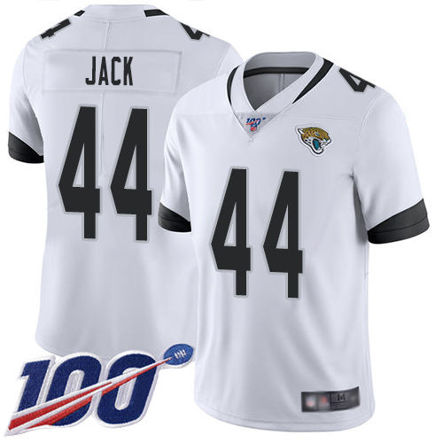Men Nike Jacksonville Jaguars 44 Myles Jack White Stitched NFL 100th Season Vapor Limited Jersey
